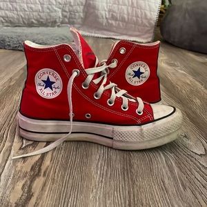 custom red platform converse ❣️💋